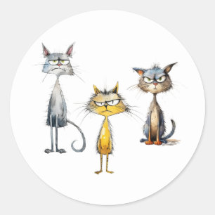 Adesivo Redondo Gatos Grumosos