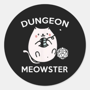 Adesivo Redondo Gatos Jogadores de Rpg Missão Secundária D20 de Da