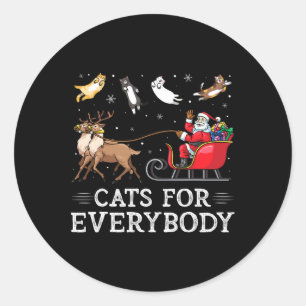 Adesivo Redondo Gatos Para Todo Mundo Brincadeira De Natal Xmas Mu