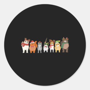 Adesivo Redondo Gatos Para Todos Os Casos De Natal Gato Engraçado