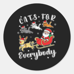 Adesivo Redondo Gatos Para Todos Papais noeis Engraçados Xmas Roup