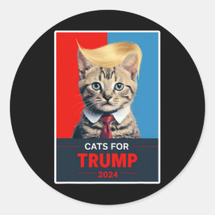 Adesivo Redondo Gatos Para Trump 2024 Eleição 1
