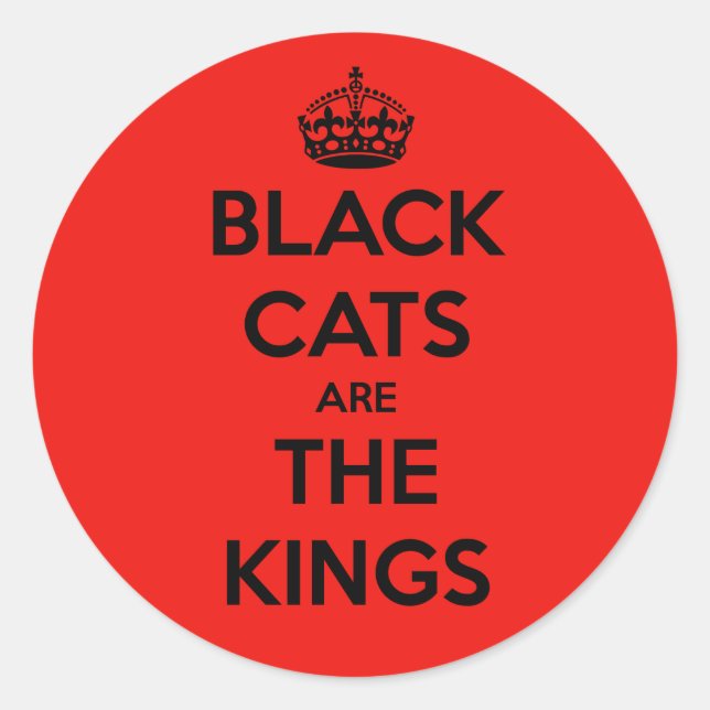 Adesivo Redondo Gatos Pretos São Rei (Frente)