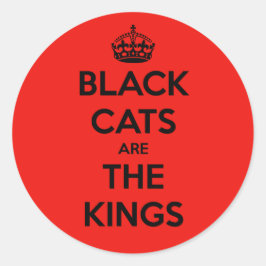 Adesivo Redondo Gatos Pretos São Rei