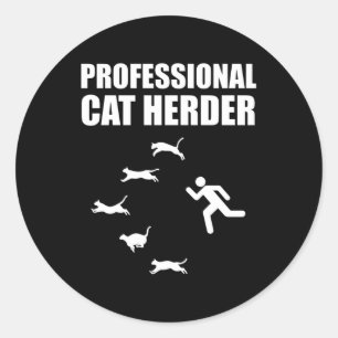 Adesivo Redondo Gatos Profissionais De Gato Engraçados