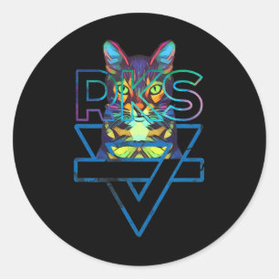 Adesivo Redondo Gatos Rainbow Kitten Surpresa Gato Bonito