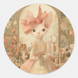 Adesivo Redondo Gatos – Retrato Artístico de Gato Vitoriano - MIss