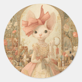 Adesivo Redondo Gatos – Retrato Artístico de Gato Vitoriano - MIss