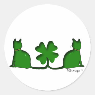 Adesivo Redondo Gatos Sortudos