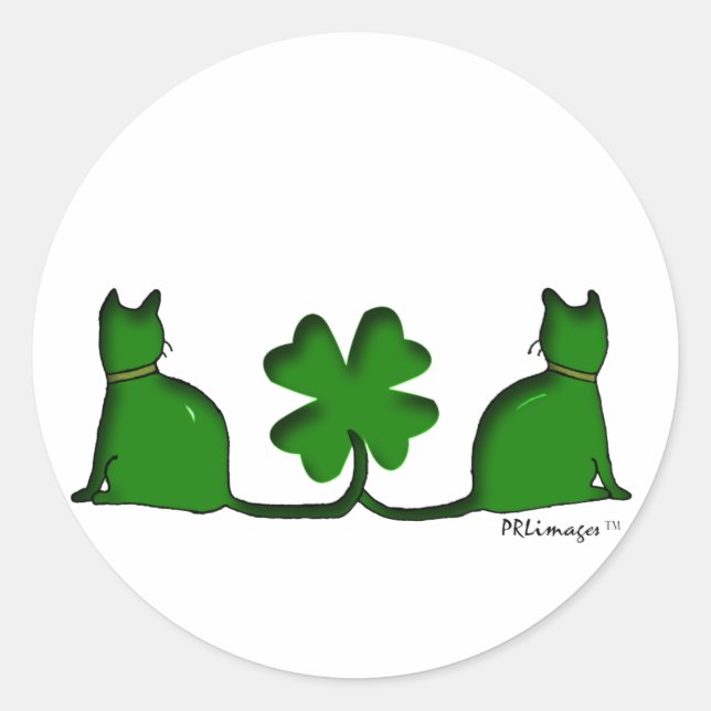 Adesivo Redondo Gatos Sortudos (Frente)