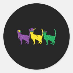 Adesivo Redondo Gats Purple Yellow Luisiana Mardi Gras Wome