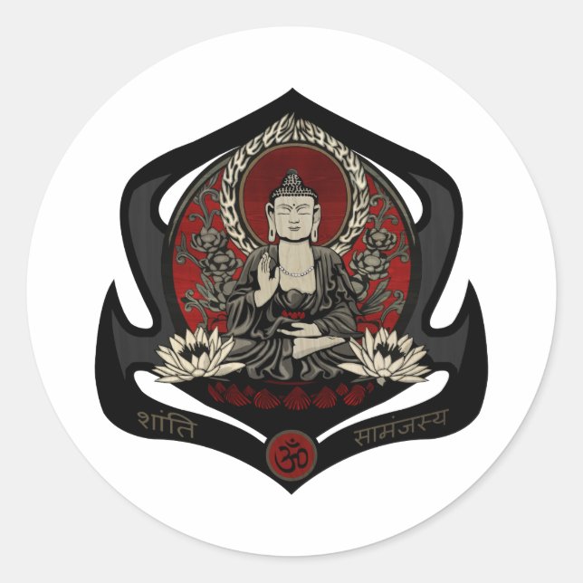 Adesivo Redondo Gautama Buddha (Frente)