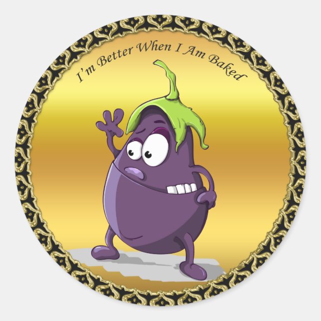 Adesivo Redondo Gaveta de desenho animado com cabelo verde de olho (Frente)