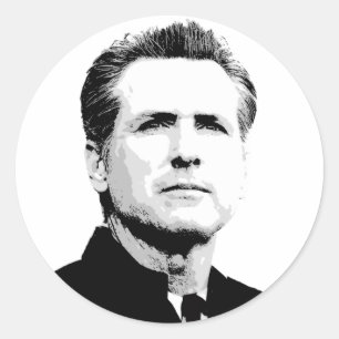 Adesivo Redondo Gavin Newsom