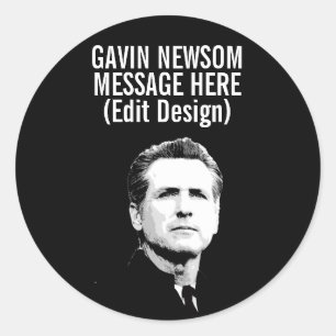 Adesivo Redondo Gavin Newsom Personalizado