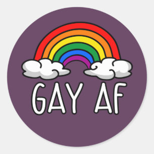Adesivo Redondo GAY AF - Camiseta