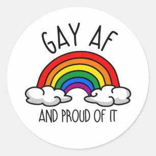 Adesivo Redondo GAY AF - Camiseta