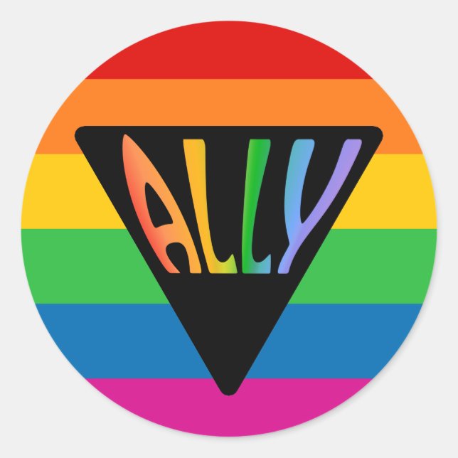 Adesivo Redondo Gay Ally Triangle (Frente)