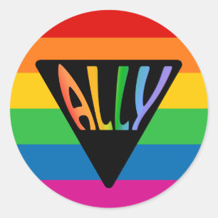 Adesivo Redondo Gay Ally Triangle