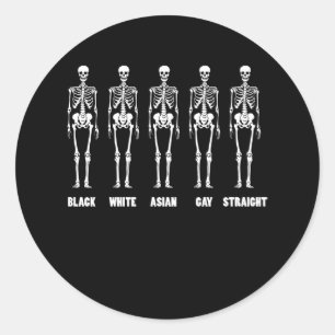 Adesivo Redondo Gay branco-negro do mês do orgulho LGBT