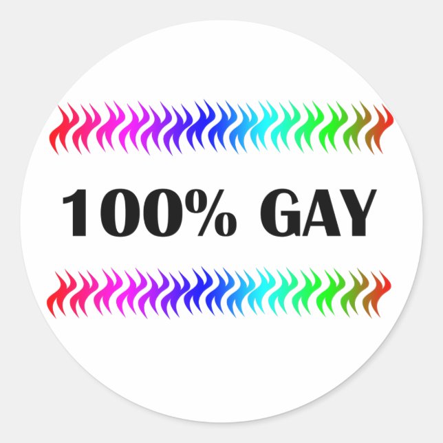 Adesivo Redondo gay de 100% (Frente)