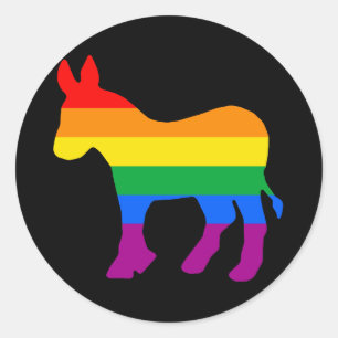 ADESIVO REDONDO GAY DEMOCRAT