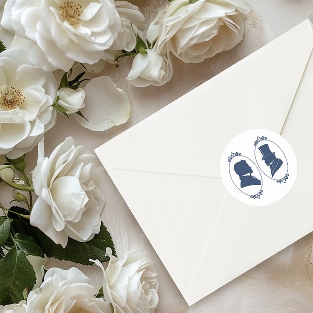 Adesivo Redondo Gay Grooms Regency Rosas azuis (Criador carregado)