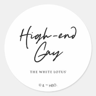 Adesivo Redondo Gay high-end - O Lotus Branco