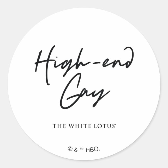 Adesivo Redondo Gay high-end - O Lotus Branco (Frente)