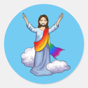 Adesivo Redondo GAY JESUS T-Shirt