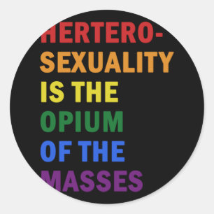 Adesivo Redondo Gay Lésbica Orgulho Vintage Arco-Íris Coração LGBT