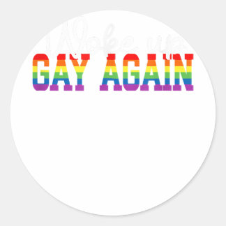 Adesivo Redondo Gay Mês de Bandeira LGBT Humana Acordou GAY de NOV