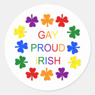 Adesivo Redondo Gay Orgulho dos Shamrocks LGBT Irlandeses LGBT