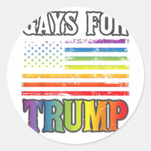 Adesivo Redondo Gay Para Trump LGBT Orgulho Gay Arco-Íris Votar Re