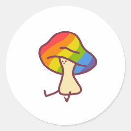 Adesivo Redondo Gay Pride Mushroom Sticker