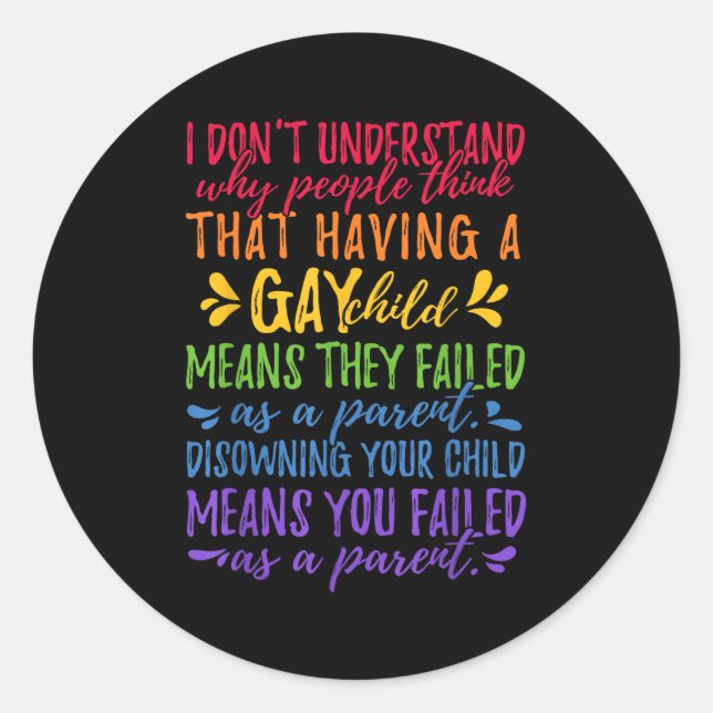 Adesivo Redondo Gay Pride - Proud Parent Mom Dad Parenting Quote  (Frente)