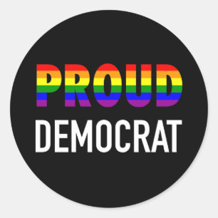 Adesivo Redondo Gay Proud Democrata