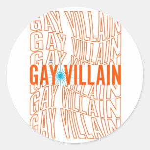 Adesivo Redondo Gay Villain Funny Meme LGBT Orgulho gay LGBT LGBT