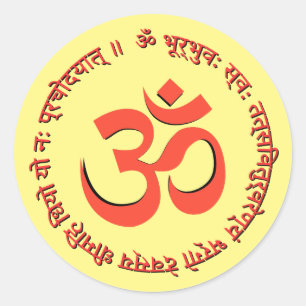 Adesivo Redondo Gayatri Mantra "Om Bhur Bhuva Swah"