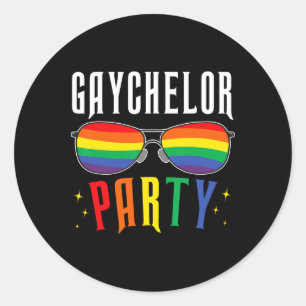 Adesivo Redondo Gaychelor Gay Lésbica Lgbtq Orgulho Despedida de S