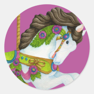 Adesivo Redondo Gayle Carousel Horse Sticker