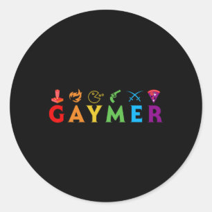 Adesivo Redondo Gaymer Divertido Orgulho Lgbt Gamer Gay Amante De