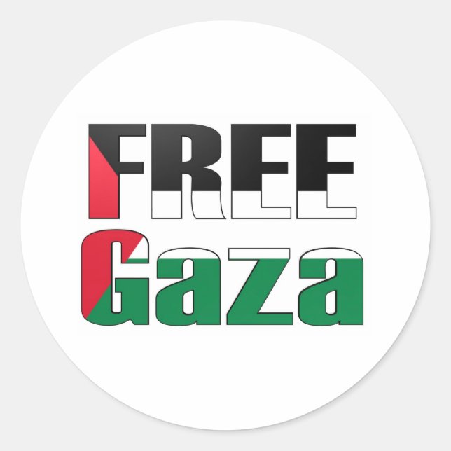 Adesivo Redondo Gaza Livre (Frente)