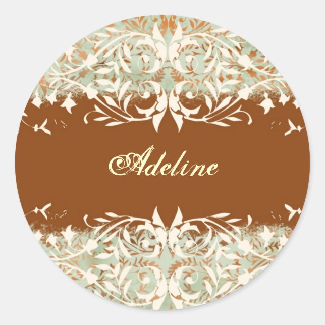 Adesivo Redondo GC | Melão-Ouro-Vintage (Frente)