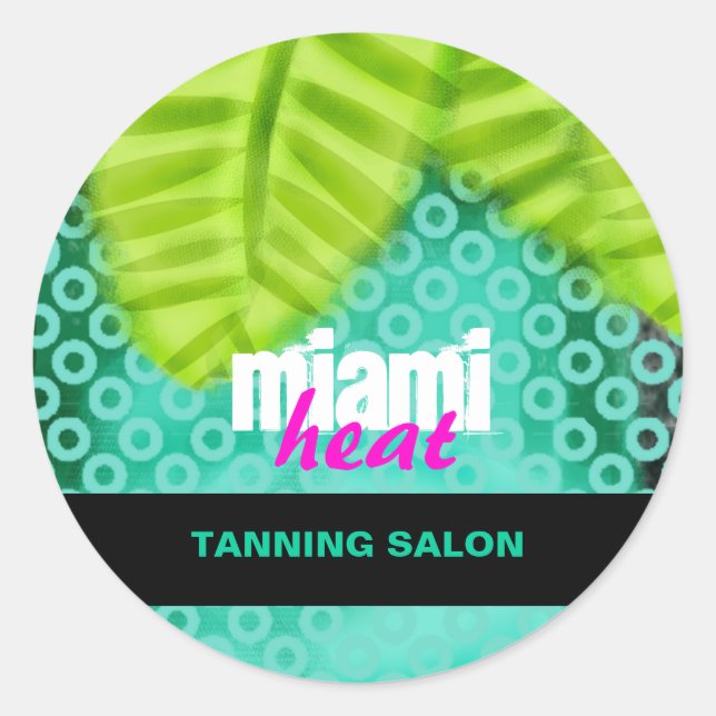 Adesivo Redondo GC | Vinheta Wave de Miami Heat (Frente)