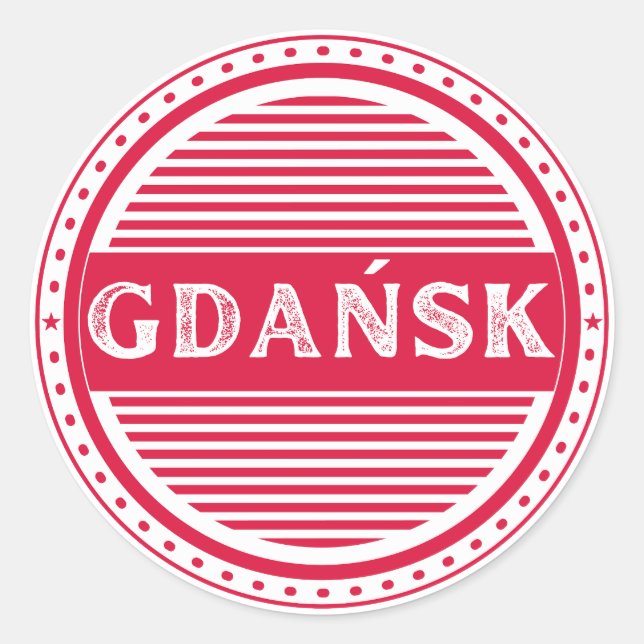 Adesivo Redondo Gdansk City Pride Emblem – Polish Identity (Frente)