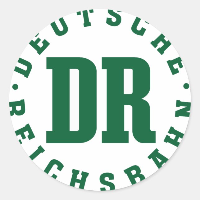 Adesivo Redondo GDR, DDR Railway/- Reichsbahn Alemão Sign (Frente)