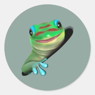 Adesivo Redondo Gecko em um buraco