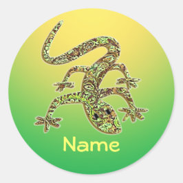 Adesivo Redondo Gecko Personalizada / Salamander / Pinheiros Lizar