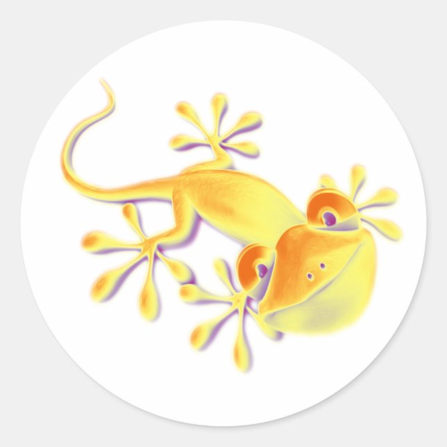 Adesivo Redondo Gecko sorridente | faça seu próprio histórico (Frente)